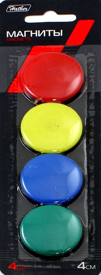 Набор магнитов (4 см, 4 штуки, цветные) (SM_04049) Хатбер 