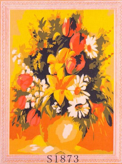 Холст 22х30 "Букет с ромашками и тюльпанами" (S1873) Рыжий Кот 
