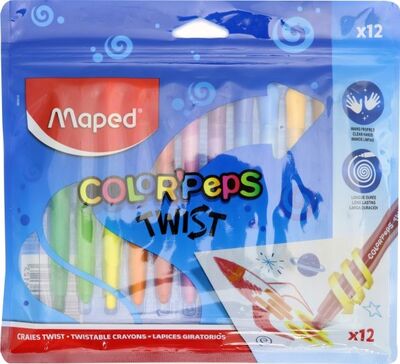 Мелки восковые 12 цветов "Color'Peps Twist" (860612) MAPED 