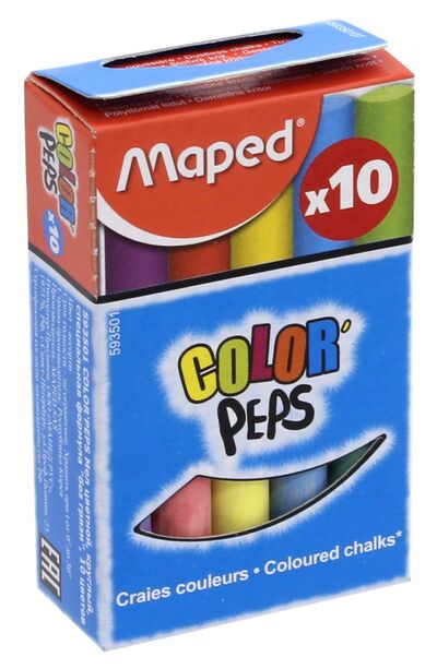 Мел "COLOR`PEPS" (10 цветов, круглый) (593501) MAPED 