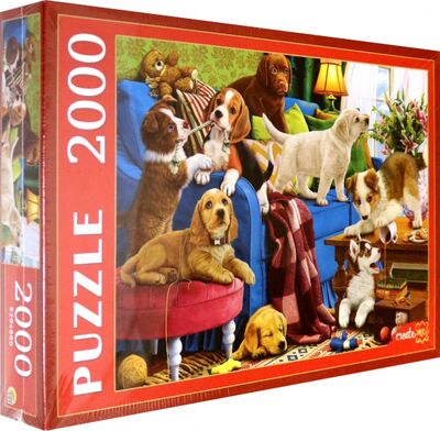 Puzzle-2000 "Игривые щенки" (Ф2000-3699) Рыжий Кот 