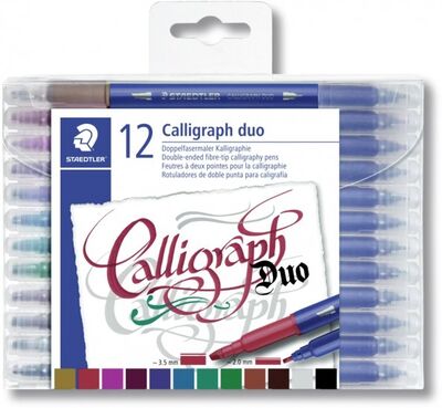 Фломастеры для письма и дизайна "Calligraph Duo" (12 цветов) (3005TB12) STAEDTLER 