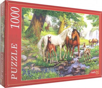Puzzle-1000 "ДОЛИНА ЛОШАДЕЙ" (Ф1000-8749) Рыжий Кот 