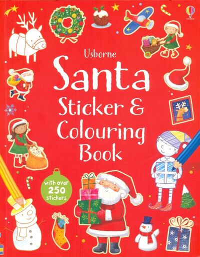 Книга: Santa Sticker and Colouring Book; Usborne, 2016 