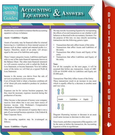 Книга: Accounting Equations And Answers (Speedy Study Guides) (Speedy Publishing) ; Ingram