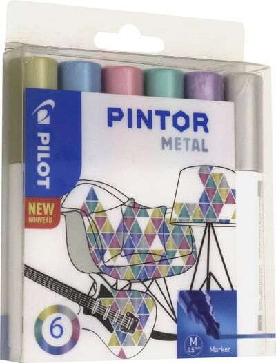 Маркеры "Pintor Metal" (6 цветов) (M-S6) Pilot 