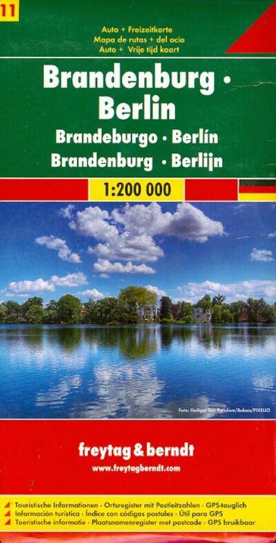 Книга: Бранденбург-Берлин. Карта. Brandenburg-Berlin 1:200 000; Freytag & Berndt, 2013 