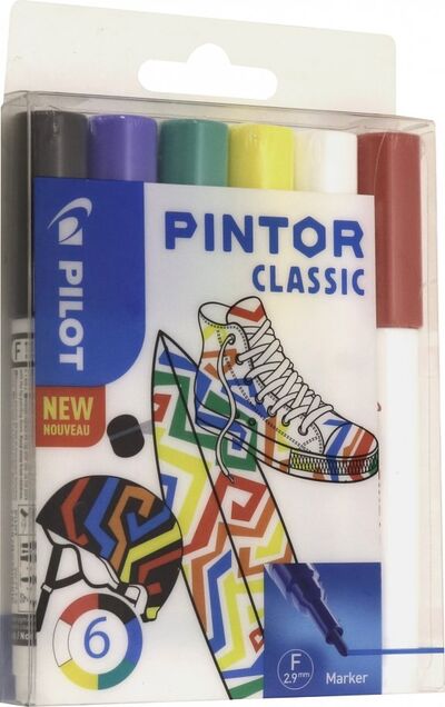 Маркеры "Pintor Classic" (6 цветов) (F-S6) Pilot 