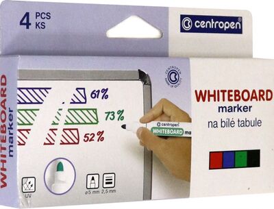 Набор маркеров для белых досок, 4 цвета, 2,5мм. (8559/04) CENTROPEN 
