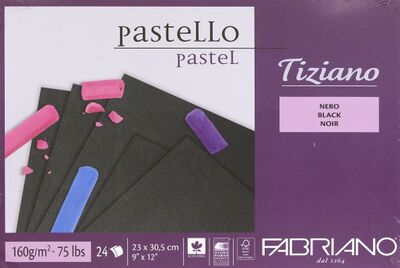 Альбом А4, 24 листа, черный "Tiziano", для пастели (46229742) FABRIANO 