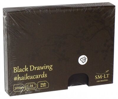 Открытки "Haikucards" (24 штук, черные, А6) (C-24(300)/BLACK) Smiltainis 