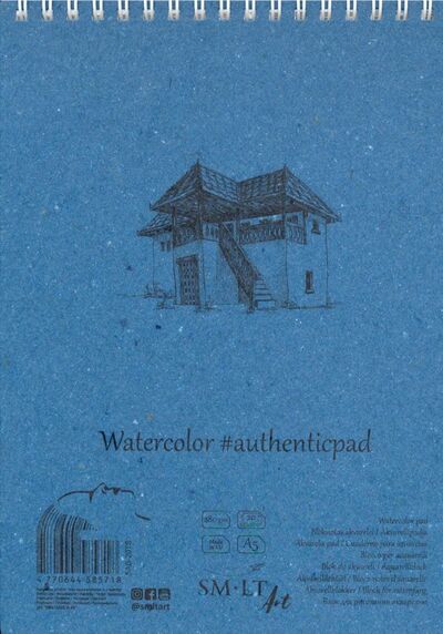 Альбом "Watercolor" А5, 20 листов, белый, спираль (5AB-20TS) Smiltainis 