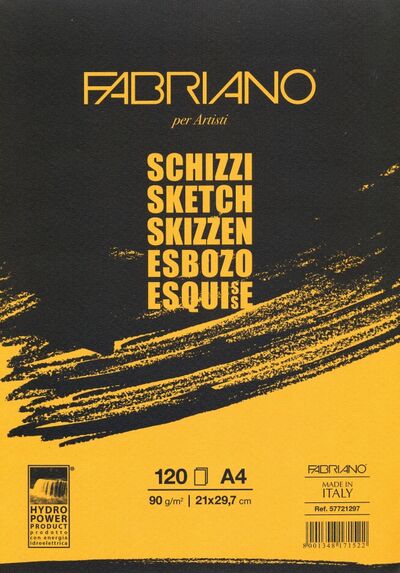Альбом 120 листов, А4 "Schizzi" 90 г/м2 (57721297) FABRIANO 
