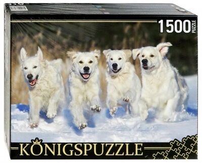 Puzzle-1500 "Щенки золотистого ретривера" (ГИК1500-8476) Konigspuzzle 