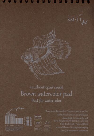 Альбом Watercolor Brown A4 35 листов, коричневая бумага (AB-35TS/B) Smiltainis 