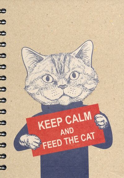 Скетчбук "Будь спокоен и покорми кота" (100 листов, А5, спираль) (5342) Попурри 