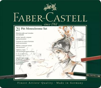 Набор художественный 21 предмет "Pitt Monochrome" металлическая коробка (112976) Faber-Castell 