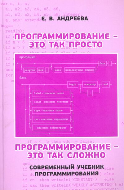 Книга: Программирование - это так просто, программирование - это так сложно. Современный учебник програм. (Андреева Елена Владимировна) ; МЦНМО, 2018 
