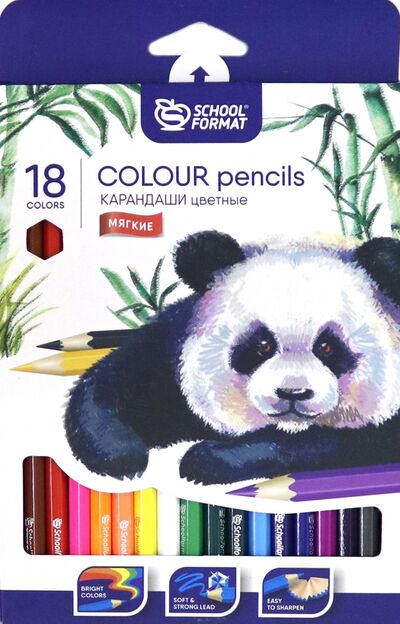 Карандаши цветные "ANIMALS", шестигранные, 18 цветов (КЦ18-ТЖ) Schoolformat 
