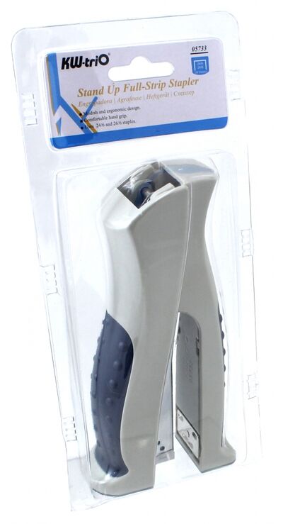 Ручной универсальный степлер "Full-Strip" (до 20 листов, 24/6, 26/6, цвет ассорти) (5733) KW-TRIO 