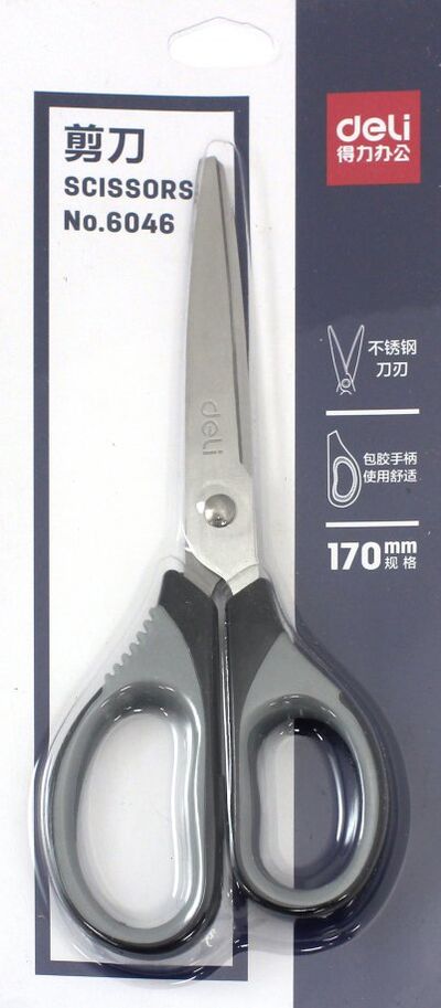 Ножницы офисные 170 мм Vivid Soft ассорти (6046) DELI 