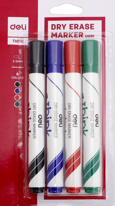 Набор маркеров для досок 4 цвета "Think" (EU00101) DELI 