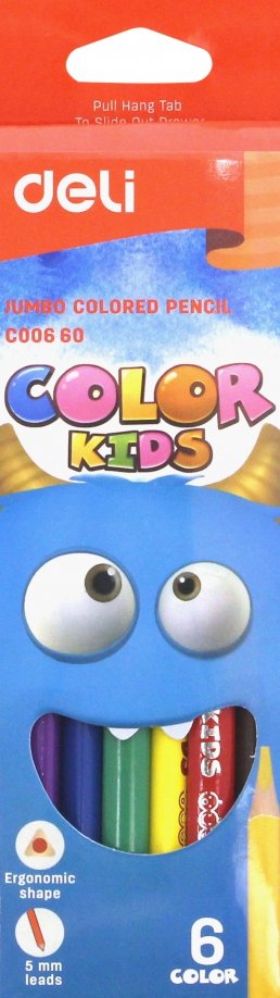Карандаши 6 цветов "COLOR KIDS" трехграные (EC00660) DELI 