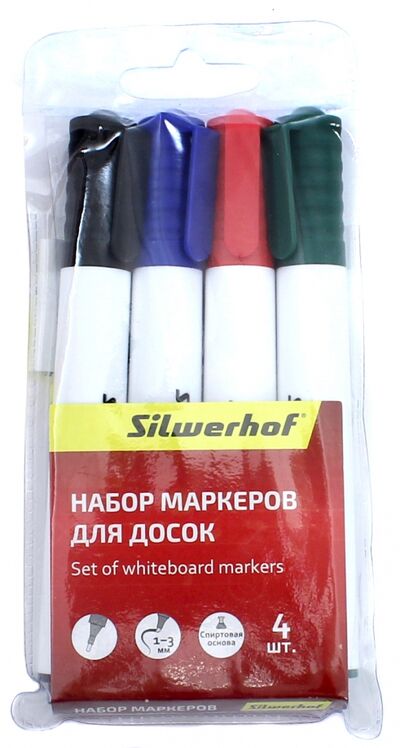 Набор маркеров для досок "PRIME" (4 цвета) (118005-00) Silwerhof 