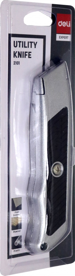 Нож канцелярский серебряный Expert (E2101) DELI 