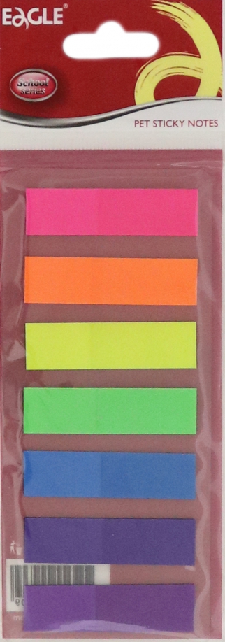 Закладки клейкие, пластиковые, 7 цветов по 20 шт., неоновые (TYSN-31) Eagle 