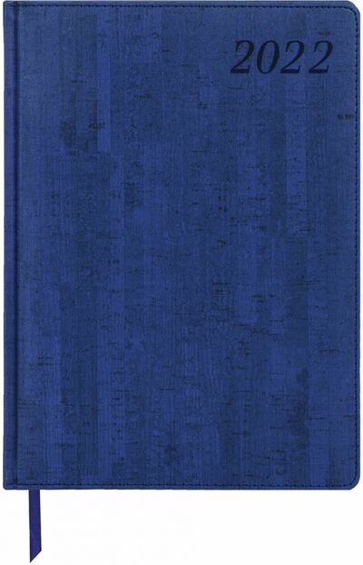 Еженедельник датированный 2022, А4, Wood, синий 112861 Brauberg 